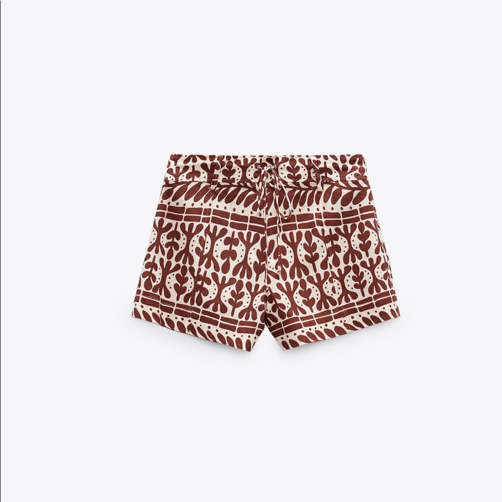 FIRM PRICE ⭐️Zara Printed Linen Blend Short & Top Set 2 Pc - Picture 7 of 9